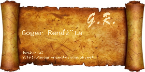 Goger Renáta névjegykártya